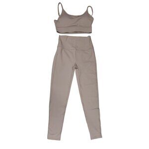 Zenana Sports Bra Legging Set Ash Mocha 2 Piece Womens Medium New in Bag